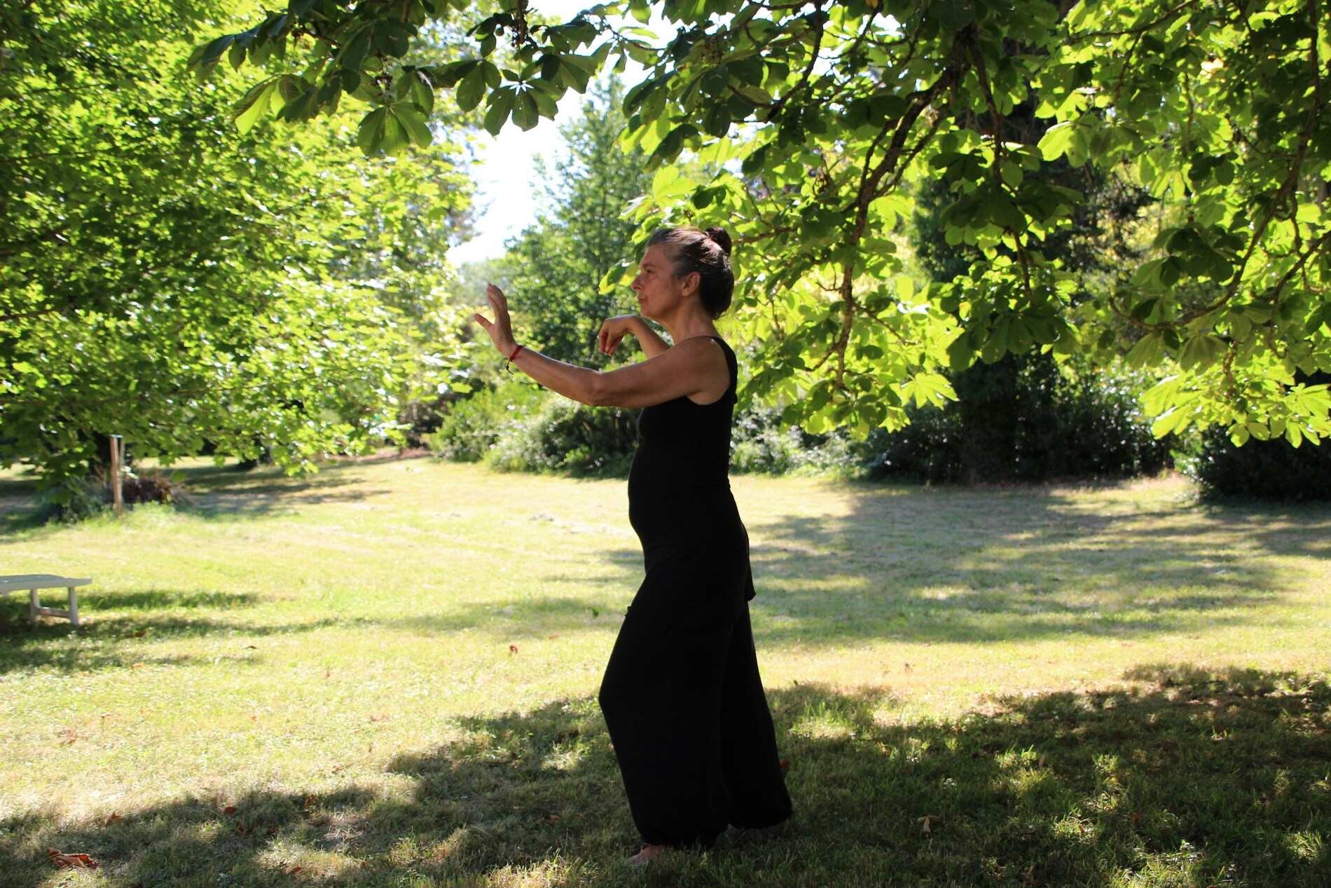 Woman practicing Tai Chi